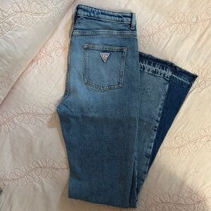 Guess Light and Dark Blue Flare Jeans